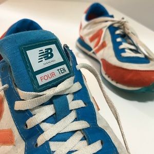 NEW BALANCE: ten four orange blue white sneakers